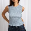Women Daisy Street Tops-Shirred Sleeveless Top