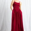 Women Daisy Street Dresses-Shir V Shape Bodice Maxi Dress