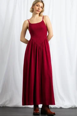 Women Daisy Street Dresses-Shir V Shape Bodice Maxi Dress