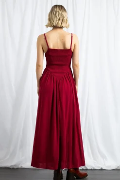 Women Daisy Street Dresses-Shir V Shape Bodice Maxi Dress