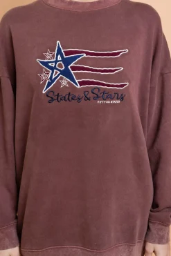 Women Daisy Street Hoodies & Sweatshirts-States And Stars Sweater