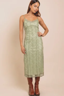Women Daisy Street Dresses-Stretch Lace Midaxi Dress