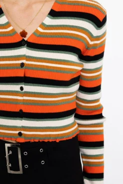 Women Daisy Street Tops | Hoodies & Sweatshirts-Stripe 90's Knit Cardigan