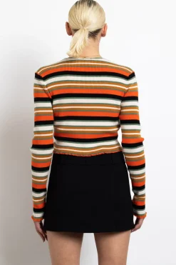 Women Daisy Street Tops | Hoodies & Sweatshirts-Stripe 90's Knit Cardigan