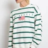 Women Daisy Street Hoodies & Sweatshirts-Striped LA Sweater