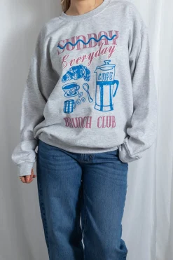 Women Daisy Street Hoodies & Sweatshirts-Sunday Brunch Club Sweat