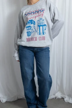 Women Daisy Street Hoodies & Sweatshirts-Sunday Brunch Club Sweat