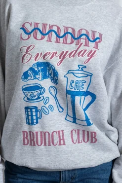 Women Daisy Street Hoodies & Sweatshirts-Sunday Brunch Club Sweat