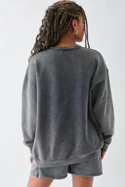Women Daisy Street Hoodies & Sweatshirts-Sweater With Puff Print Detail