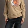 Women Daisy Street Hoodies & Sweatshirts-Sweatshirt With Sun&Moon Print