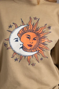 Women Daisy Street Hoodies & Sweatshirts-Sweatshirt With Sun&Moon Print