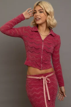 Women Daisy Street Partywear | Tops-Textured Fitted Shirt