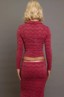 Women Daisy Street Partywear | Tops-Textured Fitted Shirt