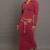 Women Daisy Street Partywear | Skirts-Textured Midaxi Skirt With Satin Tie Belt