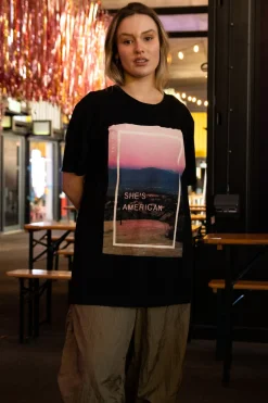 Women Daisy Street T-Shirts-The 1975 She's American Print
