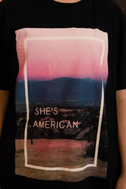 Women Daisy Street T-Shirts-The 1975 She's American Print