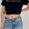 Women Daisy Street T-Shirts-This Is My Hangover T-Shirt Cropped Tee