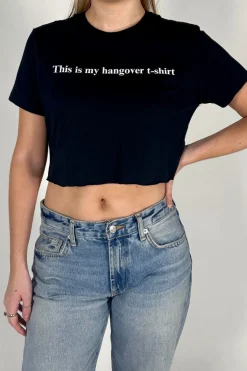 Women Daisy Street T-Shirts-This Is My Hangover T-Shirt Cropped Tee