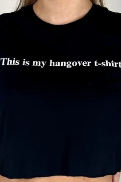 Women Daisy Street T-Shirts-This Is My Hangover T-Shirt Cropped Tee