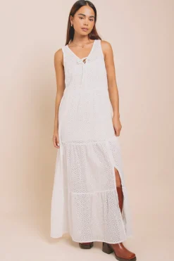 Women Daisy Street Dresses-Tiered Maxi Dress With Split Front
