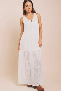 Women Daisy Street Dresses-Tiered Maxi Dress With Split Front