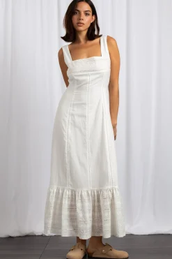 Women Daisy Street Dresses-Tiered Midaxi Dress With Lace Trims