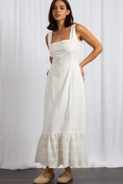 Women Daisy Street Dresses-Tiered Midaxi Dress With Lace Trims