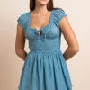 Women Daisy Street Dresses-Tiered Mini Dress
