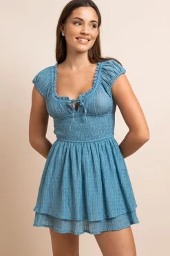 Women Daisy Street Dresses-Tiered Mini Dress