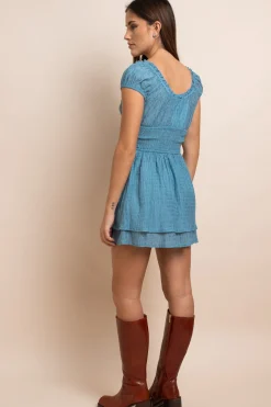 Women Daisy Street Dresses-Tiered Mini Dress