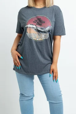 Women Daisy Street T-Shirts-Top Gun Licensed T-Shirt in
