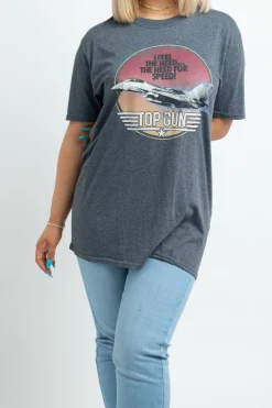 Women Daisy Street T-Shirts-Top Gun Licensed T-Shirt in