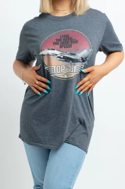 Women Daisy Street T-Shirts-Top Gun Licensed T-Shirt in