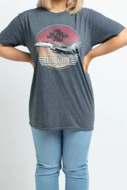 Women Daisy Street T-Shirts-Top Gun Licensed T-Shirt in