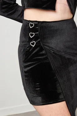 Women Daisy Street Skirts-Velvet Mini Skirt