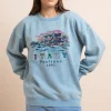 Women Daisy Street Hoodies & Sweatshirts-Washed Sweat With Print & Embroidery