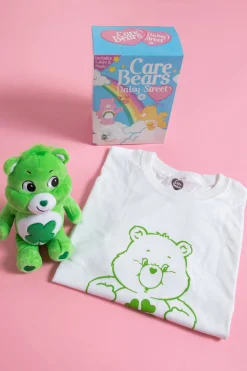 Women Daisy Street T-Shirts-X Care Bears Relaxed with Plush Toy T-Shirt in Green