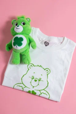 Women Daisy Street T-Shirts-X Care Bears Relaxed with Plush Toy T-Shirt in Green