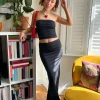 Women Daisy Street Skirts-x Chloe Davie Slinky Low Rise Maxi Skirt in Co-Ord