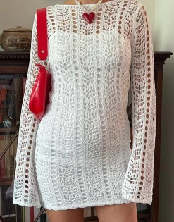 Women Daisy Street Dresses-x Chloe Davie Open Knit Dress with Cut Out Back