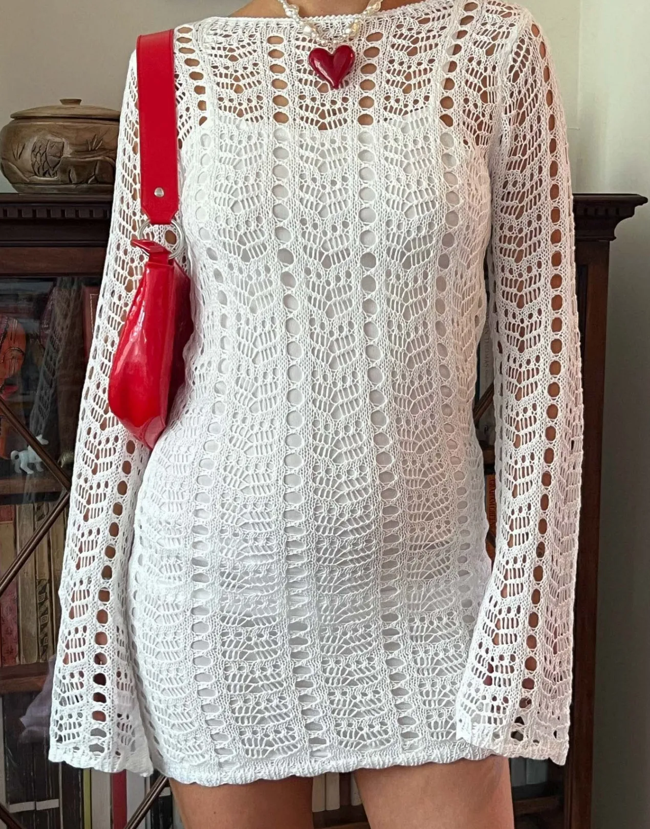 Women Daisy Street Dresses-x Chloe Davie Open Knit Dress with Cut Out Back