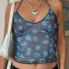 Women Daisy Street Tops-x Chloe Davie Halter Neck Mesh Top