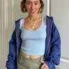 Women Daisy Street Tops-x Chloe Davie Washed Navy Hoodie