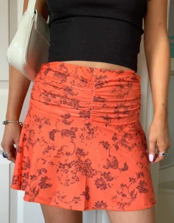 Women Daisy Street Skirts-x Chloe Davie Paisley Printed Mini Skirt in