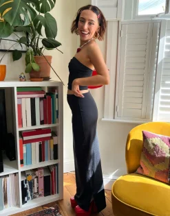 Women Daisy Street Skirts-x Chloe Davie Slinky Low Rise Maxi Skirt in Co-Ord