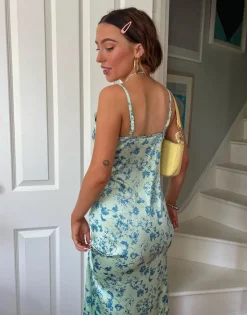 Women Daisy Street Dresses-x Chloe Davie 90s Printed Maxi Dress with Lace Trim