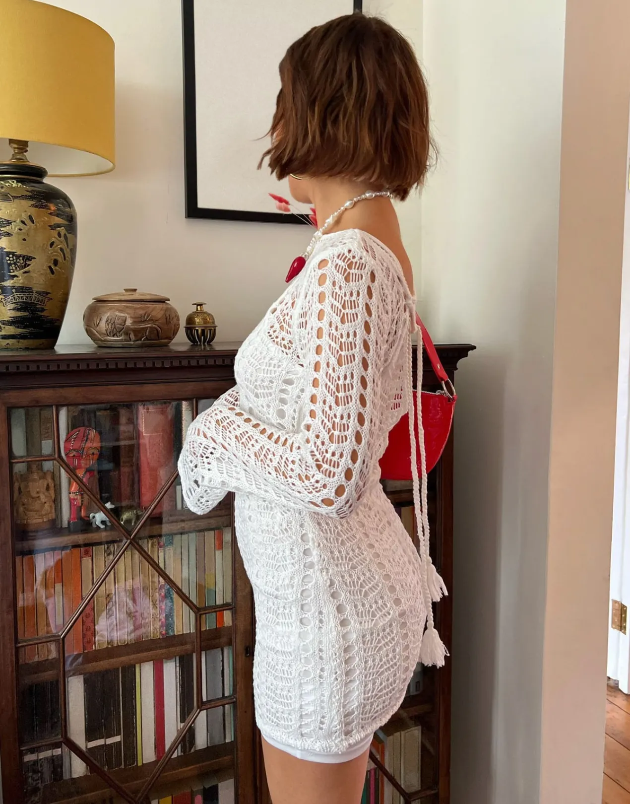 Women Daisy Street Dresses-x Chloe Davie Open Knit Dress with Cut Out Back