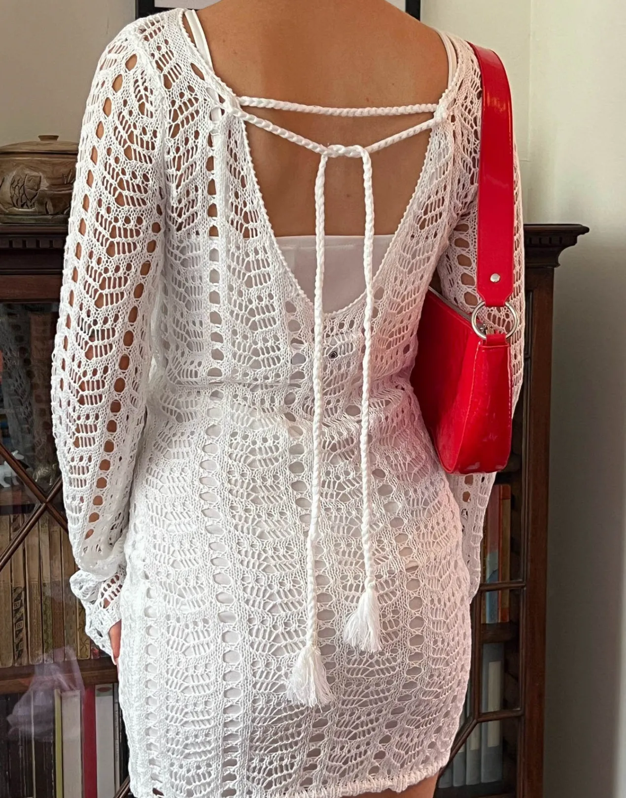 Women Daisy Street Dresses-x Chloe Davie Open Knit Dress with Cut Out Back