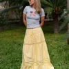 Women Daisy Street Skirts-X Molly Mcfarlane Boho Maxi Tiered Skirt In Buttermilk