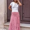 Women Daisy Street Skirts-X Molly Mcfarlane Boho Tie Ruffle Maxi Skirt In Gingham